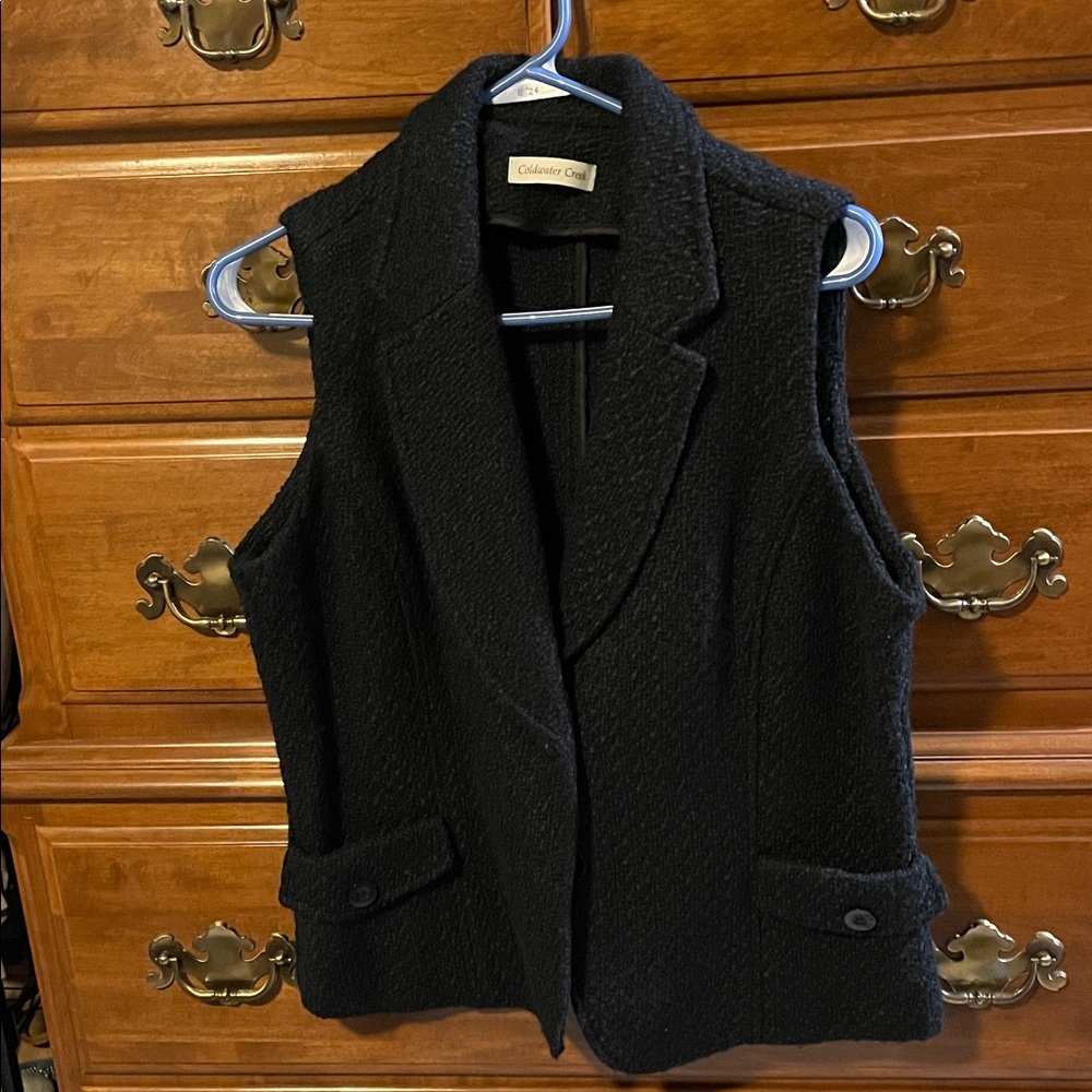 Coldwater creek Women's Textured charcoal Vest